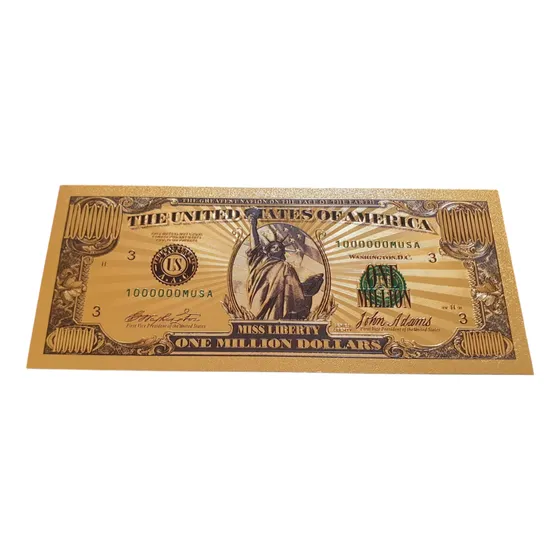 Billete Coleccionable 1 Millon De Dolares Detalles Color Oro