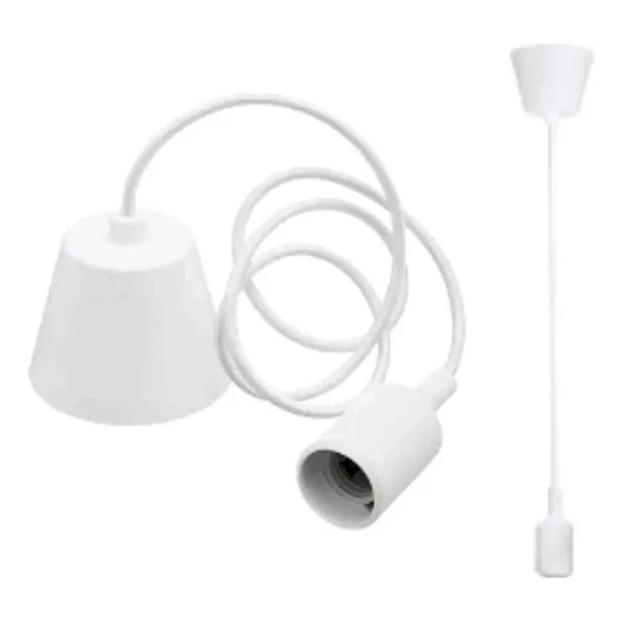 Lampara Colgante Socate E27 Blanca O Negra 80 Cms