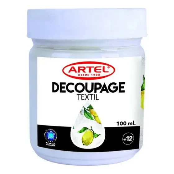 Adhesivo Sellador Decoupage Textil Artel Color Blanco