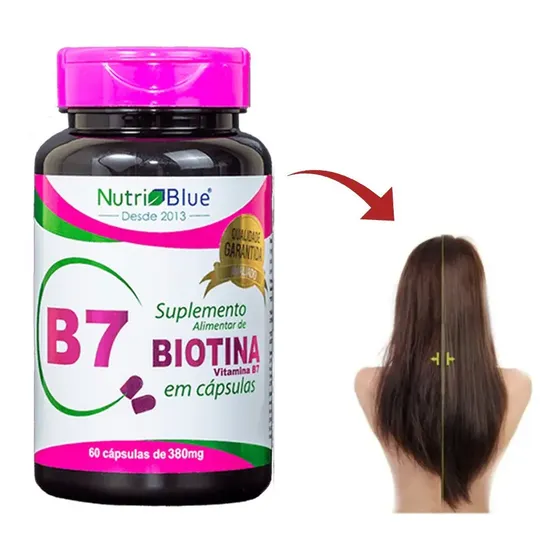 Suplemento Anti Queda Capilar E Cresce Cabelo Biotina 60 Capsul