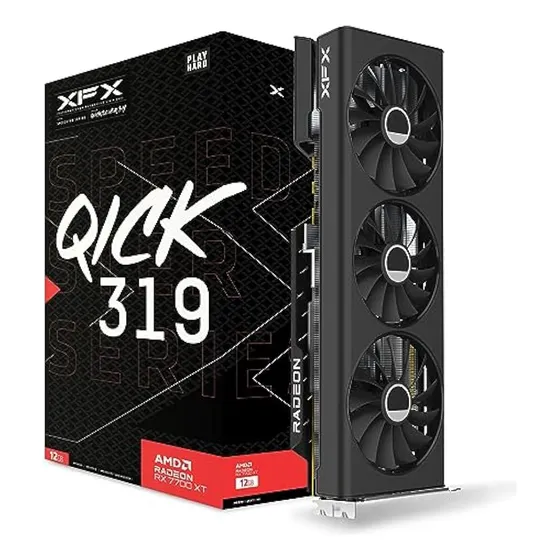 Mercado Livre Placa gráfica Xfx Speedster Qick319 Rx 7700 Xt Black para image