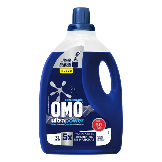 Detergente Líquido Para Ropa Ultra Power 3l Botella Omo