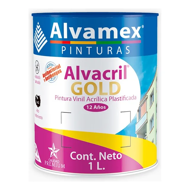 Pintura Plastica Alvamex Gold 1l Mejor Que Berel Comex