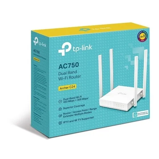 Router Archer C24 Wi-fi De Doble Banda Ac750