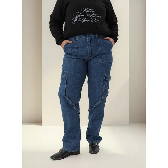 Pantalón Amravati Jean Mujer Rígido Talle Especial