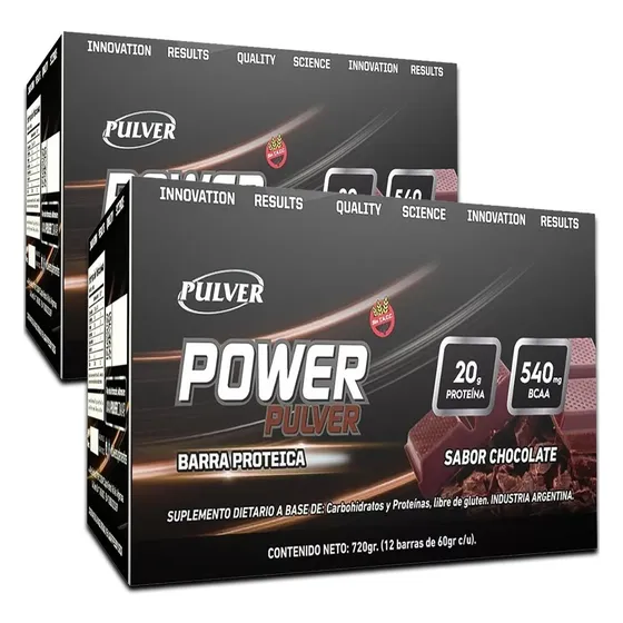 2 Cajas Barras Proteicas Pulver 60 Grs C/u Snack Saludable