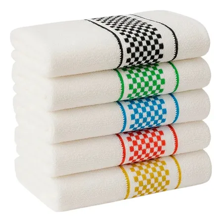 Kit 5 Panos De Prato Algodão Premium Jogo De Prato Atoalhado Branco Sortido