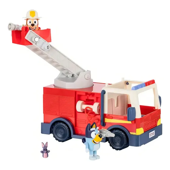 Bluey Firetruck Set Camion De Bomberos Con Figuras Color Rojo