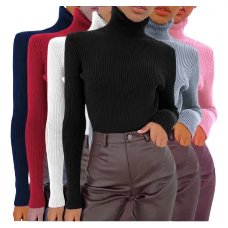 Pack 6  Sweater Beatle Cuello Alto Doble Lanilla