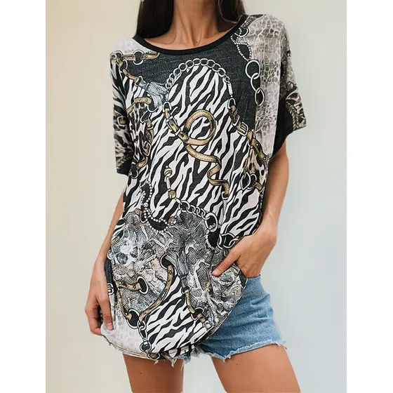 Remeron Halsy Premium Negra Con Estampado 8634 Arizona