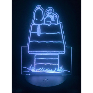 Lampara 3d Led Acrilico 16 Colores Snoopy Personalizable Lampara 3d Led Acrilico 16 Colores Snoopy Personalizable
