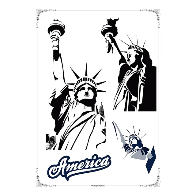 #53 - New York América - Lámina Transferencias A3 - Estatua