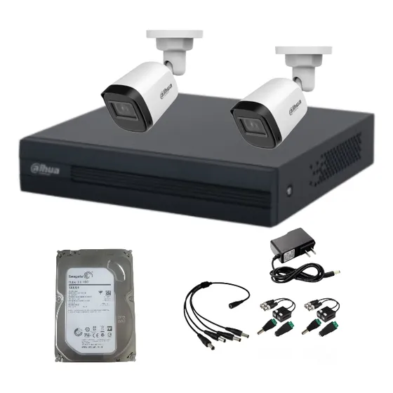 Kit De Vigilancia Dahua Dvr 4ch/2 Cámaras B1a21/dd 1tb/balum