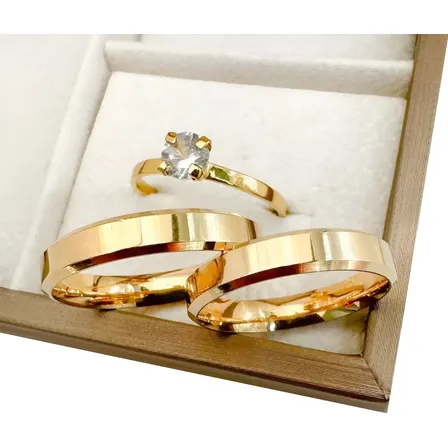 Aliança Moeda Antiga Reta 3mm Lisa Casamento Noivado