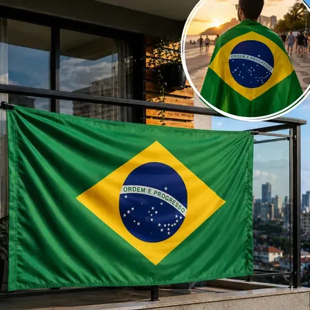 Bandeira Do Brasil 90x140cm Com Bainha Para Haste Copa Jogos Brasil