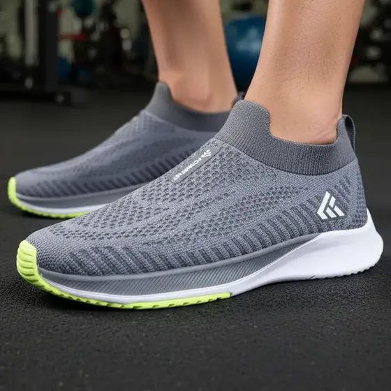 Tênis Masculino Meia S/ Cadarço Slip On Fácil Calça Academia