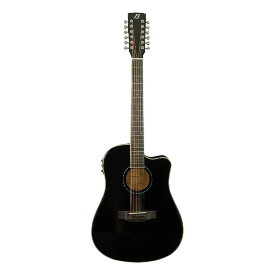 Guitarra Electroacústica Docerola Negra 41 Con Funda Bamboo Color Negro Material del diapasón HPL high pressure laminate Orientación de la mano Diestro
