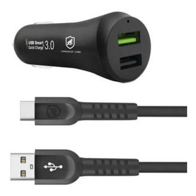 Kit Carregador Veicular + Cabo Dual Shock Tipo C Para  LG