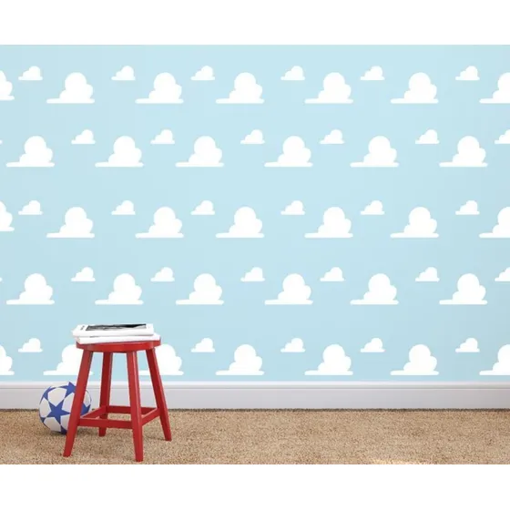 Kit Adesivo Parede Nuvens Toy Story 100 Und Cor Branco