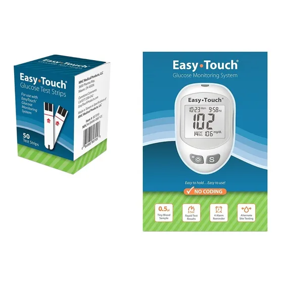 Glucometro Easy Touch + Strips 50 Uds. Glucosa