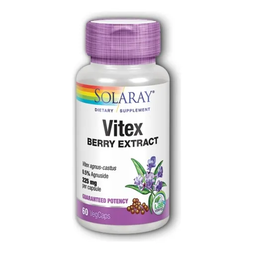 Suplemento De Extracto De Bayas Solaray Vitex 60 Cápsulas