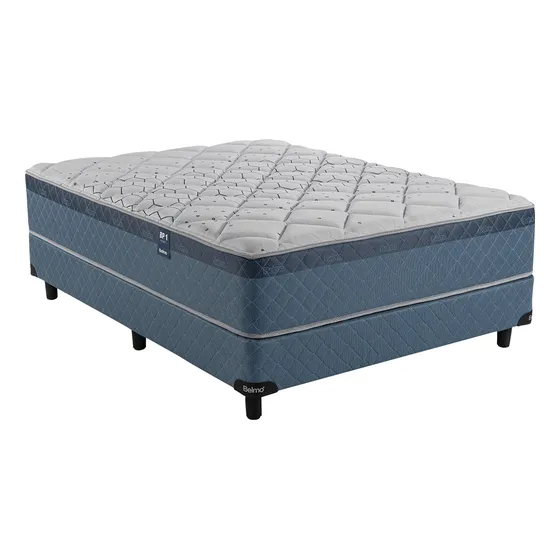 Colchón Y Sommier Belmo Pocket 1 - 2 Plazas 190x140 60 Cm Al Color Azul