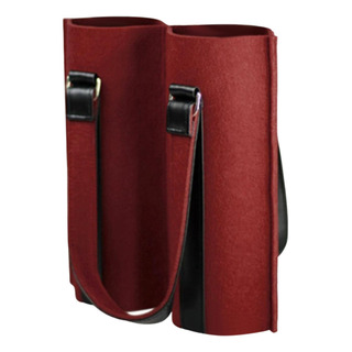 Portabotellas De Vino Compartimento Doble Con Asas De Cuero Portabotellas De Vino Compartimento Doble Con Asas De Cuero