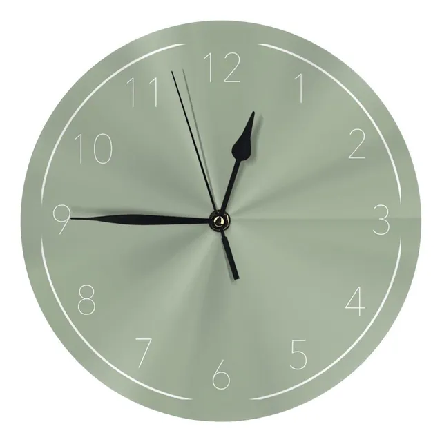 Reloj Pared Color Verde Salvia  10  Silencioso Tictac Retro