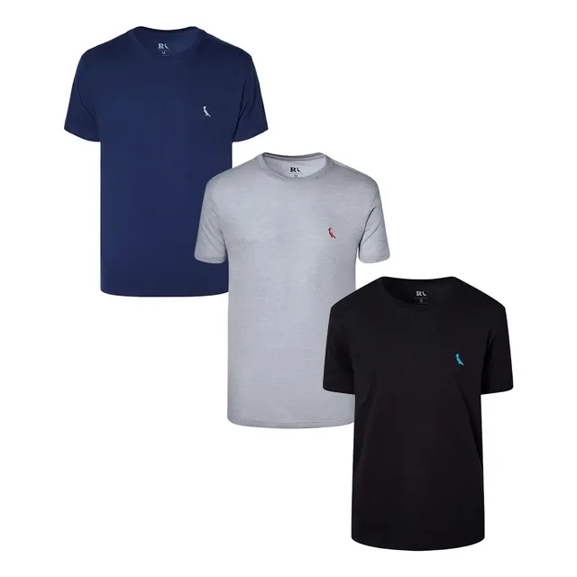 Kit 3 Camisetas Bordadas Céu Reserva