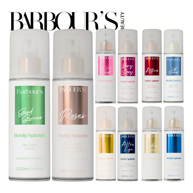 Kit C/ 2 Body Splash Feminino Barbours Beauty 200ml Cada