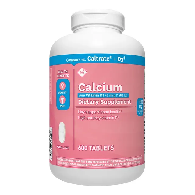 Member´s Mark Calcio + Vitamina D3 Alta Potencia 600 Tableta Sabor Sin Sabor