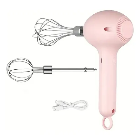 Batidora De Mano Eléctrica Recargable 3 Vel Pink