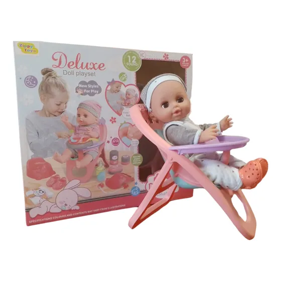 Bebe Bebote Con Sillita De Comer Mas Accesorios Zippy Toys