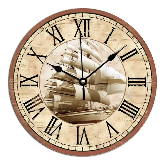 Reloje Pared Estilo Rustico Antiguo Reloj Nautico Vintage 10