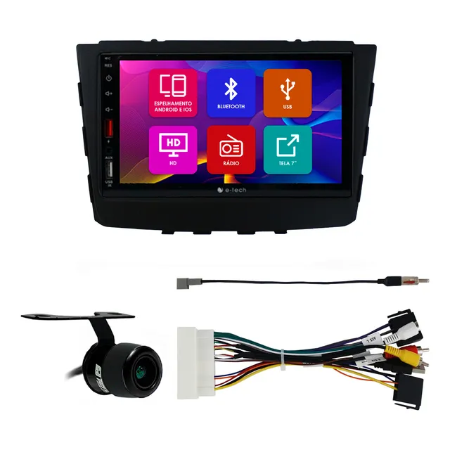 Kit Multimidia 7 Polegadas Creta 2015 A 2021 Preto Carplay