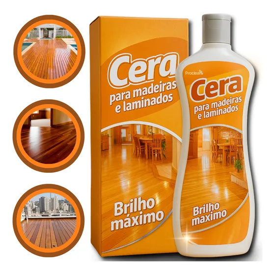 Cera Piso Madeira Chao Liquida Resistente Encerar Brilhante