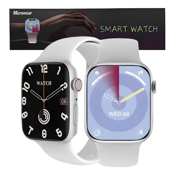 Smartwatch Smart W29s Branco Microwear 2.01 Caixa 47mm Chat GPT GPS NFC Bussula