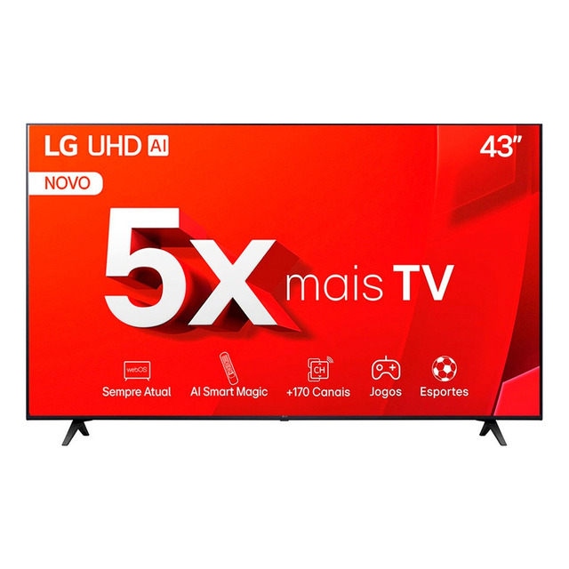 Smart Tv De 43 LG Tu801c 43tu801c0sa Com Tela Led 4k 127/220v - Preto Smart Tv De 43 LG Tu801c 43tu801c0sa Com Tela Led 4k 127/220v - Preto
