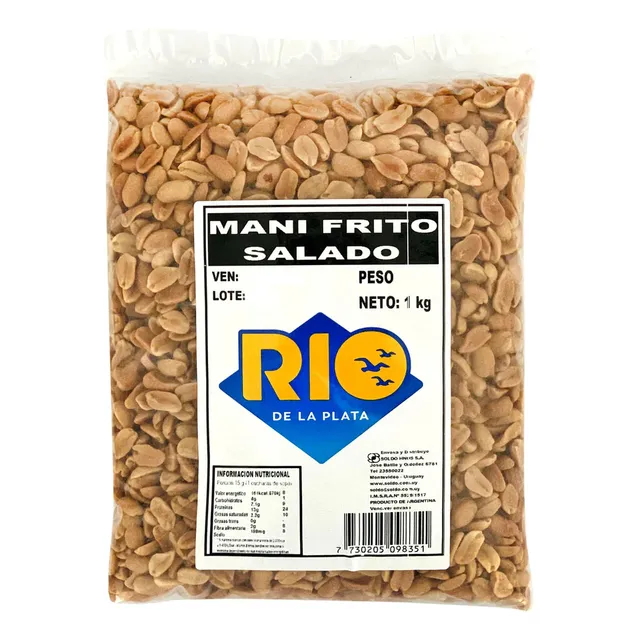Maní Frito Río De La Plata Con Sal 1 Kg
