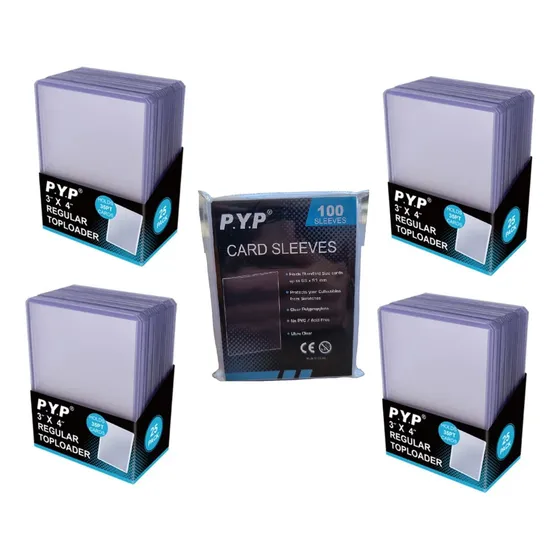 100 Toploaders Protector Rigido Cartas + 100 Fundas Sleeve