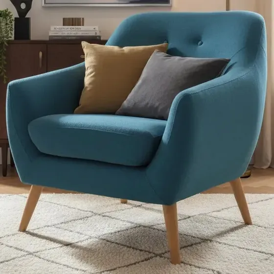 Sofá, Sillón, De 1 Cuerpo Juego De Sala Victoria Color Azul petróleo Diseño de la tela Tela