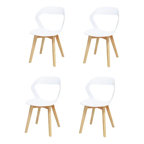 Set Sillas Mundo In Moura 4 Sillas Para Comedor Sala Moderna Estructura De La Silla Blanco