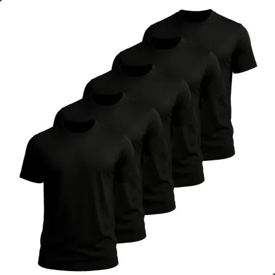 Kit 5 Camisetas Básica Masculina Dry Fit Esporte Treino Lisa
