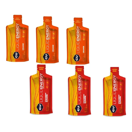 Pack 6 Gel Energy Gu Liquid Energy, 3 Strawberry Y Orange