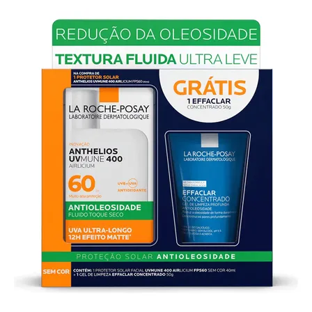 Kit De Cuidado Com A Pele La Roche-posay Proteção Solar Protetor E Gel Concentrado 2 Peças