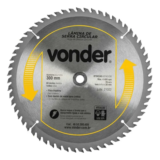 Disco De Serra 300 Mm X 30 Mm 60 Dentes - Vonder