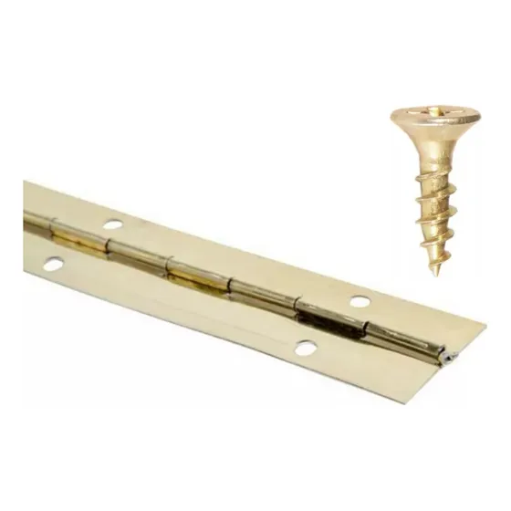 Bisagra Piano 90cm Bronce Metálica C/tornillos Resistentes