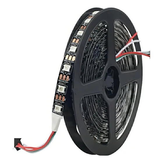 Fita Led Ws2812 Endereçável 5mts 300 Leds 5 Volts Ip20 Cor Da Luz Rgb Tensão De Operação 5v 110v/220v
