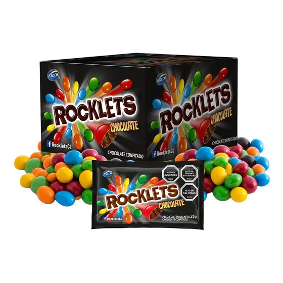 Chocolate Confitado - Rocklets, Arcor (18u X35g)