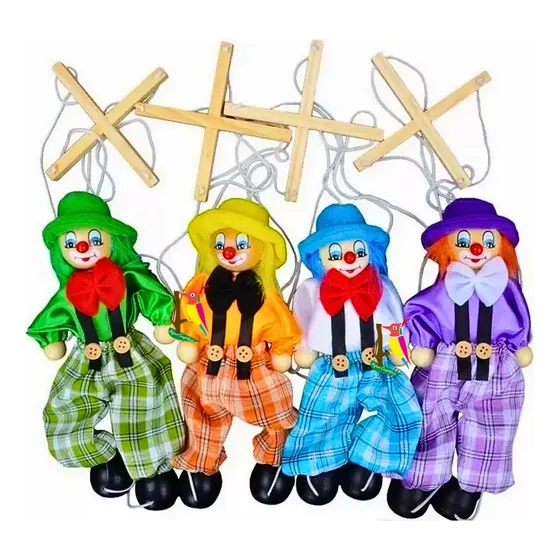 Teatro De Títeres Marionetas Payaso Varios Colores Día Niño